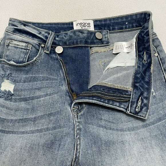 Insane Gene Mom Jeans Women Size 7 W27 High Rise Retro Relaxed Distressed Wide - Picture 6 of 10